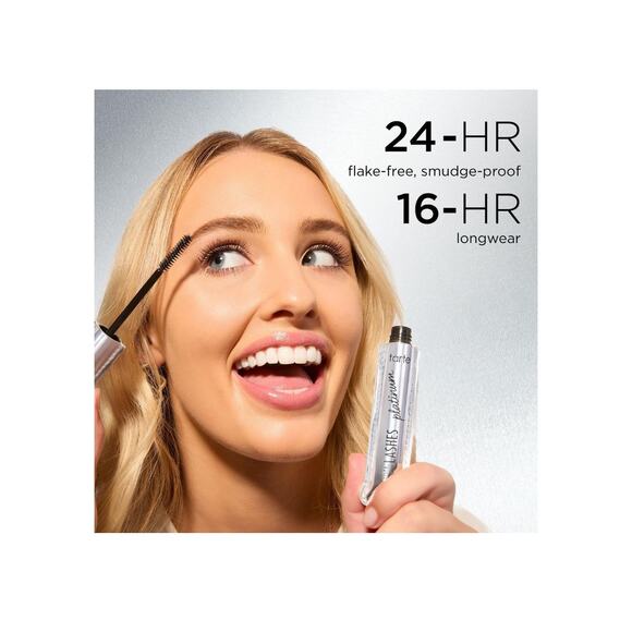 Tarte Lights Camera Lashes Platinum Mascara Full Size NIB Black Serum Hybrid - Picture 13 of 14